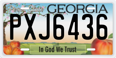 GA license plate PXJ6436