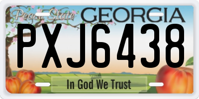 GA license plate PXJ6438