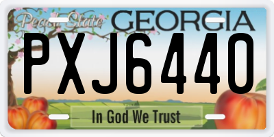 GA license plate PXJ6440