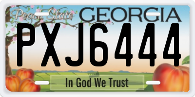 GA license plate PXJ6444