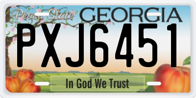 GA license plate PXJ6451