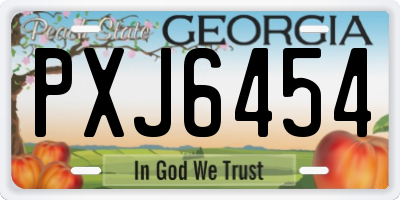 GA license plate PXJ6454