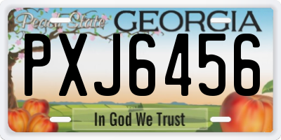 GA license plate PXJ6456