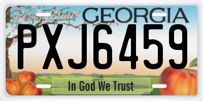 GA license plate PXJ6459