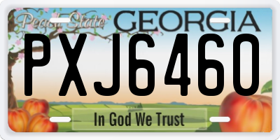 GA license plate PXJ6460