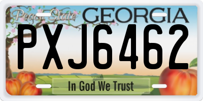 GA license plate PXJ6462