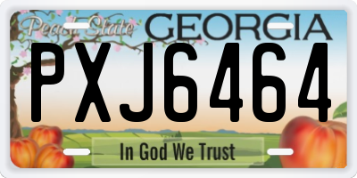GA license plate PXJ6464