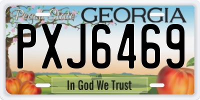 GA license plate PXJ6469