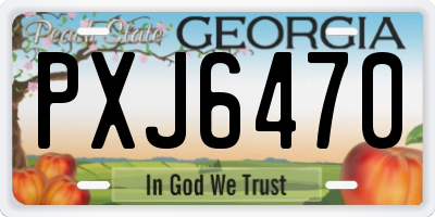 GA license plate PXJ6470