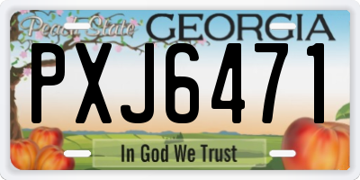 GA license plate PXJ6471