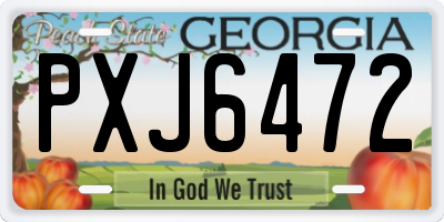 GA license plate PXJ6472