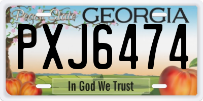 GA license plate PXJ6474