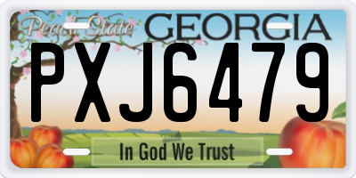 GA license plate PXJ6479