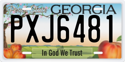 GA license plate PXJ6481