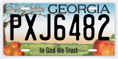 GA license plate PXJ6482