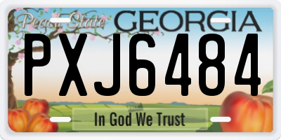 GA license plate PXJ6484