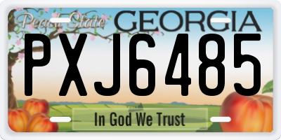 GA license plate PXJ6485