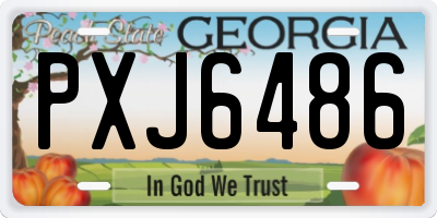 GA license plate PXJ6486