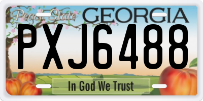GA license plate PXJ6488