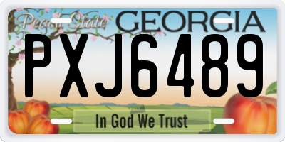 GA license plate PXJ6489