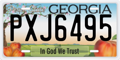 GA license plate PXJ6495