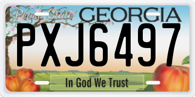 GA license plate PXJ6497