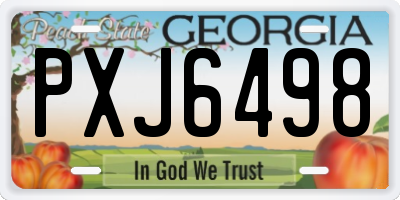 GA license plate PXJ6498