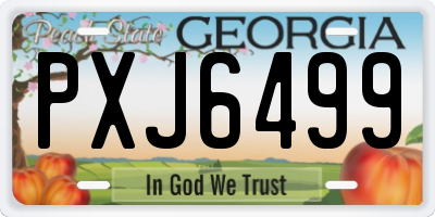 GA license plate PXJ6499