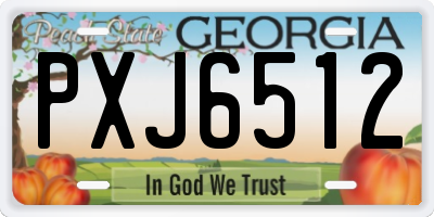 GA license plate PXJ6512