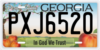 GA license plate PXJ6520