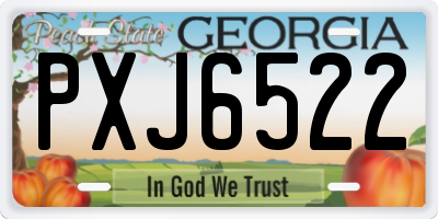 GA license plate PXJ6522