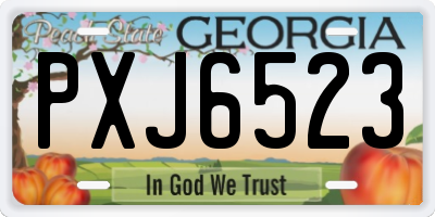 GA license plate PXJ6523