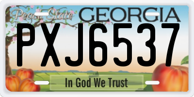 GA license plate PXJ6537