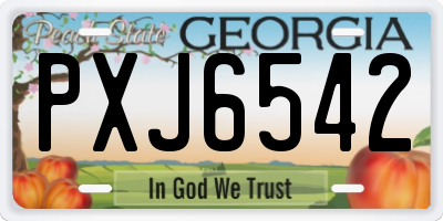 GA license plate PXJ6542