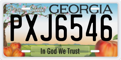 GA license plate PXJ6546