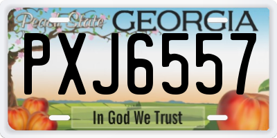 GA license plate PXJ6557