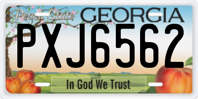 GA license plate PXJ6562