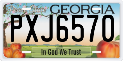 GA license plate PXJ6570