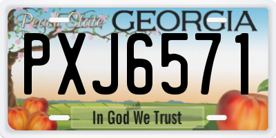 GA license plate PXJ6571