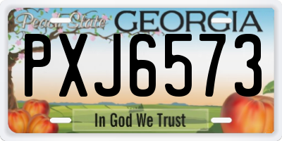 GA license plate PXJ6573