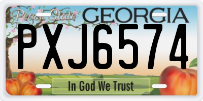 GA license plate PXJ6574
