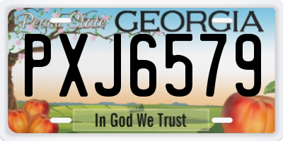 GA license plate PXJ6579