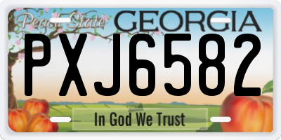 GA license plate PXJ6582