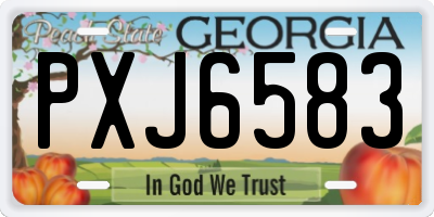 GA license plate PXJ6583