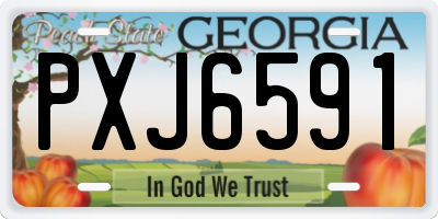 GA license plate PXJ6591
