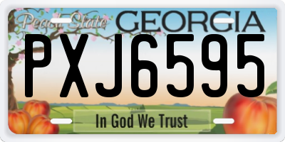 GA license plate PXJ6595