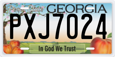 GA license plate PXJ7024