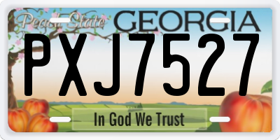 GA license plate PXJ7527