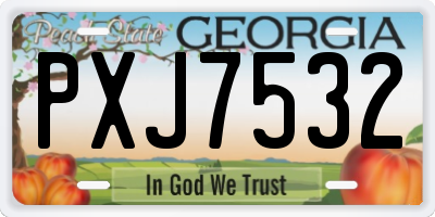 GA license plate PXJ7532