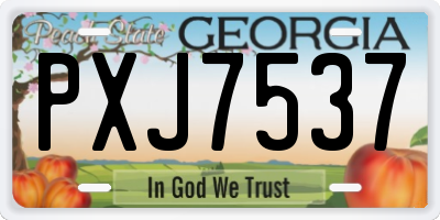 GA license plate PXJ7537